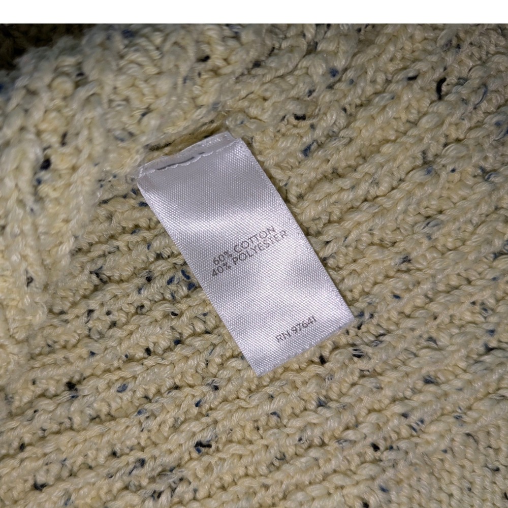 J. Jill Speckled Knit Sweater XS Yellow Short Sleeve Cotton Nylon Blend - Picture 6 of 7
